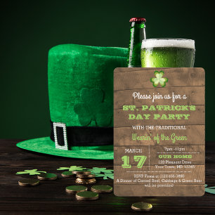 St. Patrick's Day Rustic Party Invitation