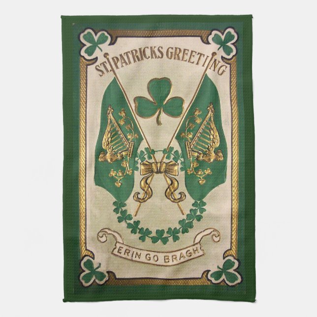 St. Patrick's Day Salutation Serviette de cuisine (Vertical)