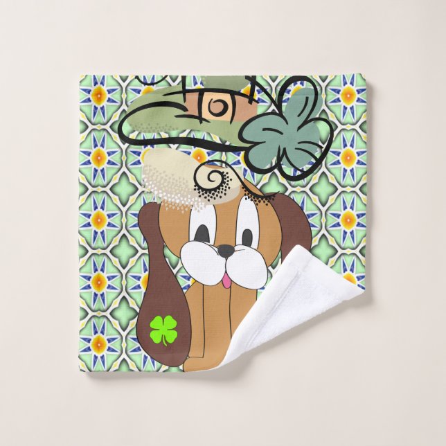 St. Patrick's Day Serviettes de bain set chien (Gant de toilette)