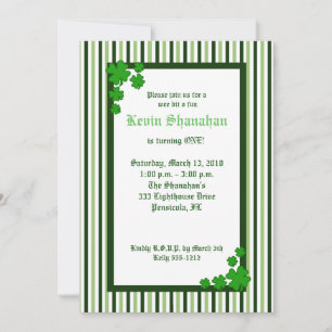 St. Patrick's Day Shamrock Anniversaire Invitation