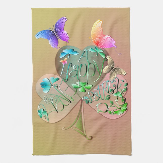 St. Patrick's Day Shamrock Serviettes de cuisine (Vertical)