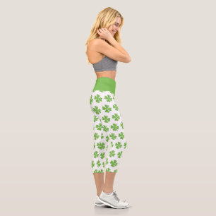 St. Patrick's Day Shamrock Yoga Capri Leggings