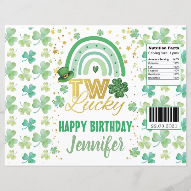 St Patrick's Day Two Lucky Chip Wrapper (Devant)