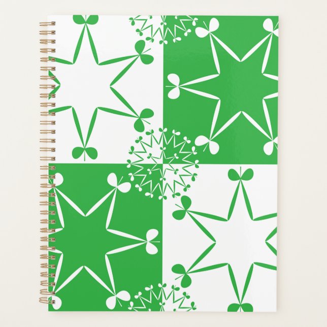St Patricks Day Vert Clover Star Géométrique (Devant)