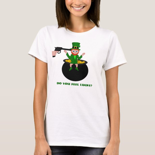 St Patrick's Day Vous sentez-vous chanceux T-shirt (Devant)