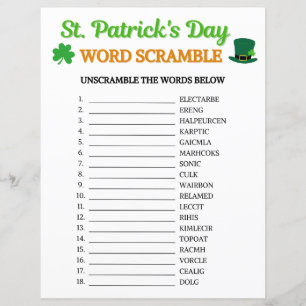 St. Patrick's Day Word Scramble Jeu