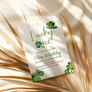 St. Patricks Lucky One Birthday Invitation