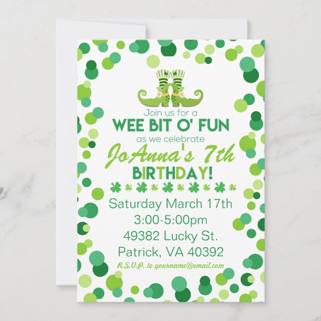 St. Patrick's Thème Anniversaire Invitations (Devant)