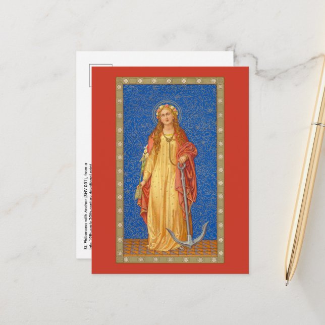 St. Philomena avec Ancre (SNV 051) Carte postale (Devant/Arrière en situation)