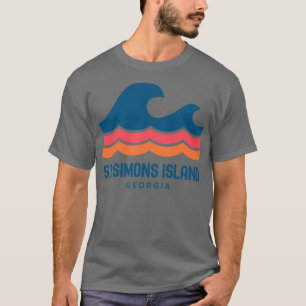 St Simons Island Géorgie Vague Vintage TShirt