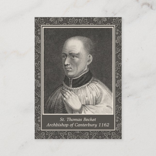 St Thomas Becket de carte sainte de prière de (Devant)