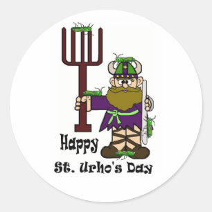 St Urho avec beaucoup de Stickers Grasshoppers