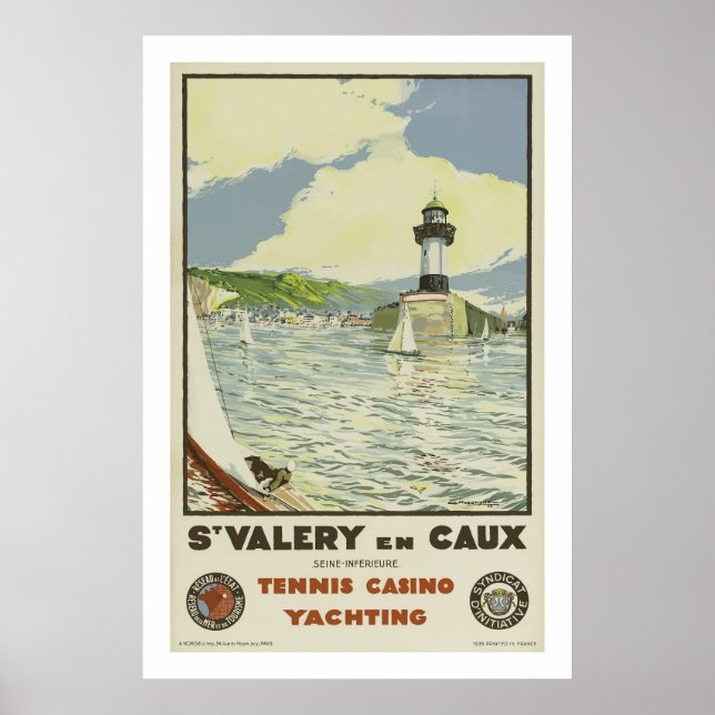 St Valery En Caux, Poster de yacht de Tennis Casin (Devant)