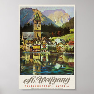 St. Wolfgang Salzkammergut Poster vintage 1936
