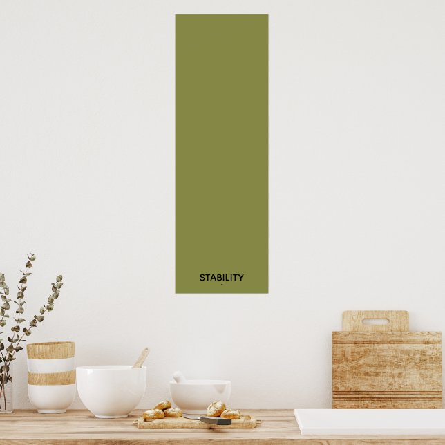 Stabilité Calme Art Mural Olive Vert Affiche Minim (Cuisine)