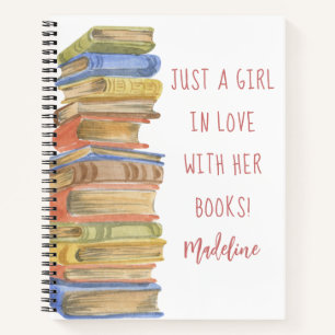 Stack Book Lover Girl In Love Avec Ses Livres