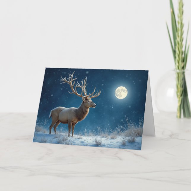 Stade d'hiver Lune neige - Carte de Noël (Devant)