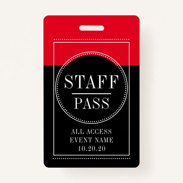 Staff All Access Event Red Black Badge (Devant)