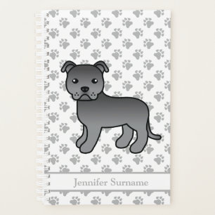 Staffie anglais bleu Chien de dessin animé mignon
