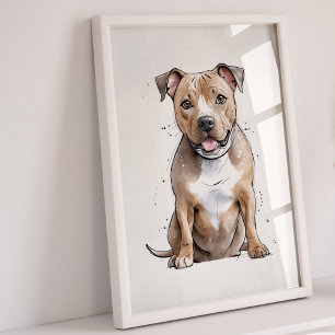 Staffordshire Bull Terrier Impression d'art pour