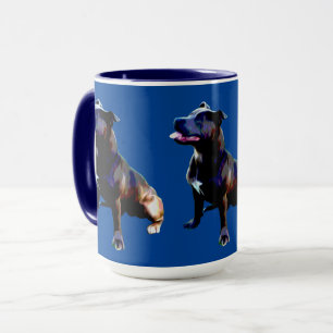 Staffordshire Bull Terrier Peint, Café Mug