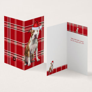 Staffordshire Chien de vacances Rouge de Noël Plai