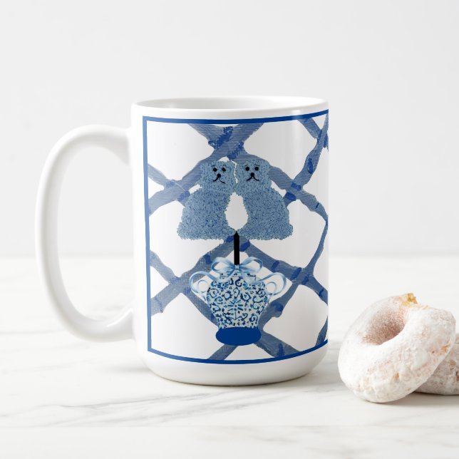 Staffordshire Chiens Ginger Jars Jar Café Mug (Avec donut)