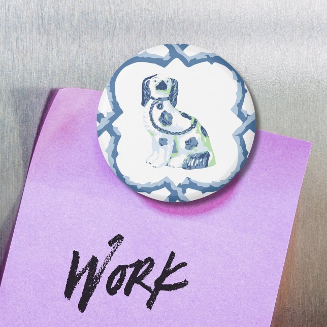 Staffordshire Dog Opt 1 in Slate and Green Magnet (Créateur téléchargé)