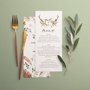 stag sauce verte menu mariage élégant floral rose