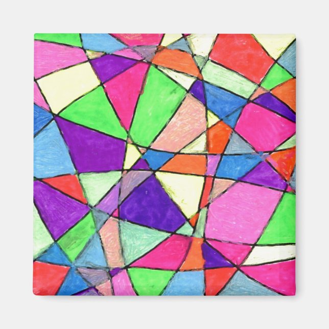 "Stained Glass" Abstract Art Magnet (Devant)