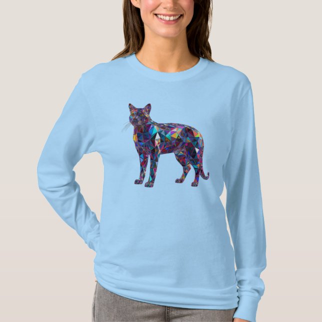 Stained Glass Cat T-Shirt (Devant)