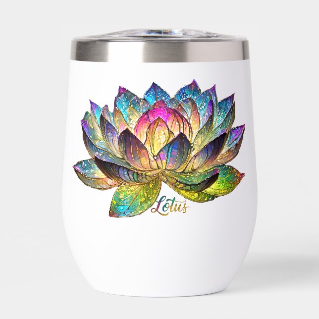 Stained Glass Colorful Lotus Flower  (Avant)