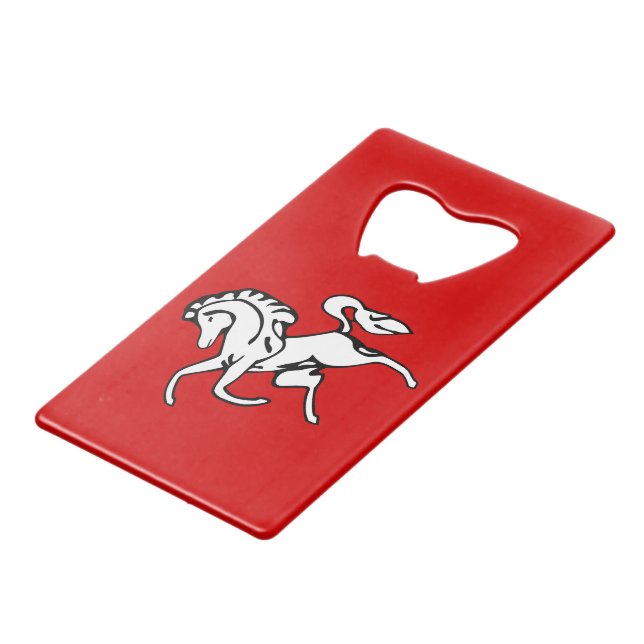 Stainless Steel Bottle Opener flag of Kent County (Dos Angle)