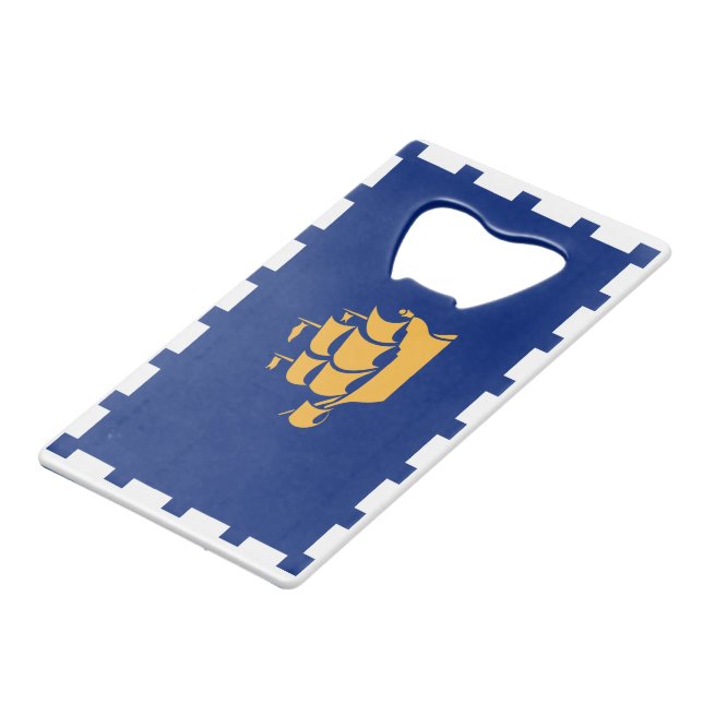 Stainless Steel Bottle Opener flag of Quebec City (Dos Angle)