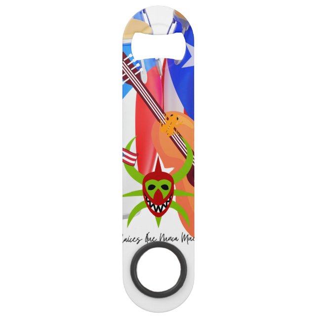 Stainless Steel Bottle Opener Puerto Rican  (Devant)