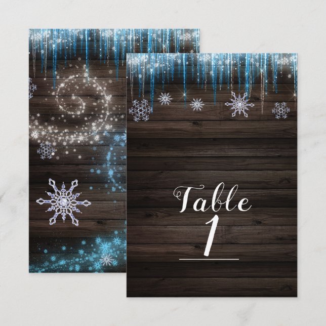 Stalactites Gelées Numéro de Table de Merveilleux  (Devant / Derrière)
