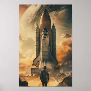 Stand at Giant Spacship Poster Imprimer