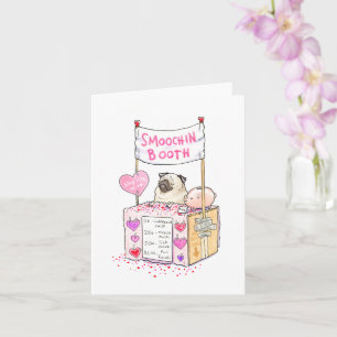Stand de bisous fawn pug carte de la Saint-Valenti
