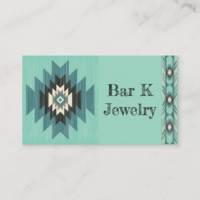 Standard Aztec turquoise, Carte de visite 3,5 po x (Devant)