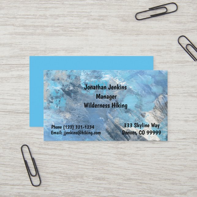 Standard extérieur bleu, Carte de visite de 3,5 po (Devant/Arrière en situation)