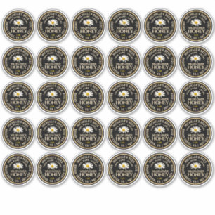 Standard Mason Jar Lid Honey Étiquette Daisy 2,125