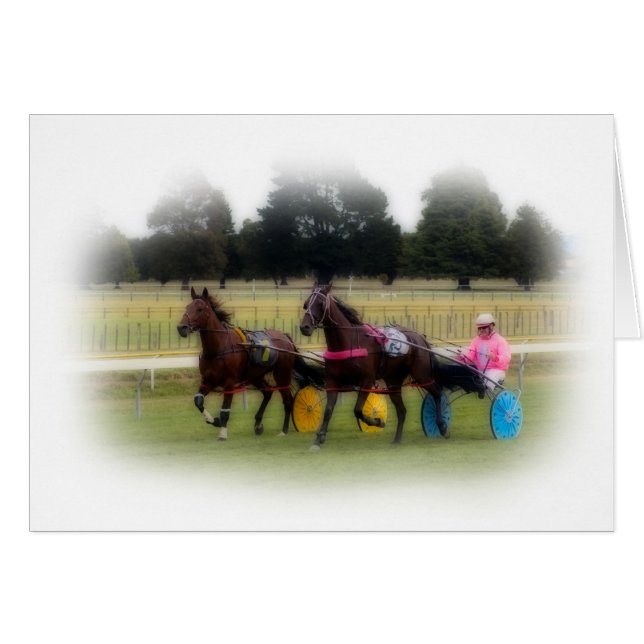 Standardbreds au champ de courses (Devant horizontal)