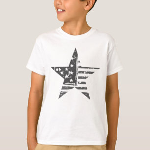 Star 4 Juillet American Flag Grunge Vintage Tshirt