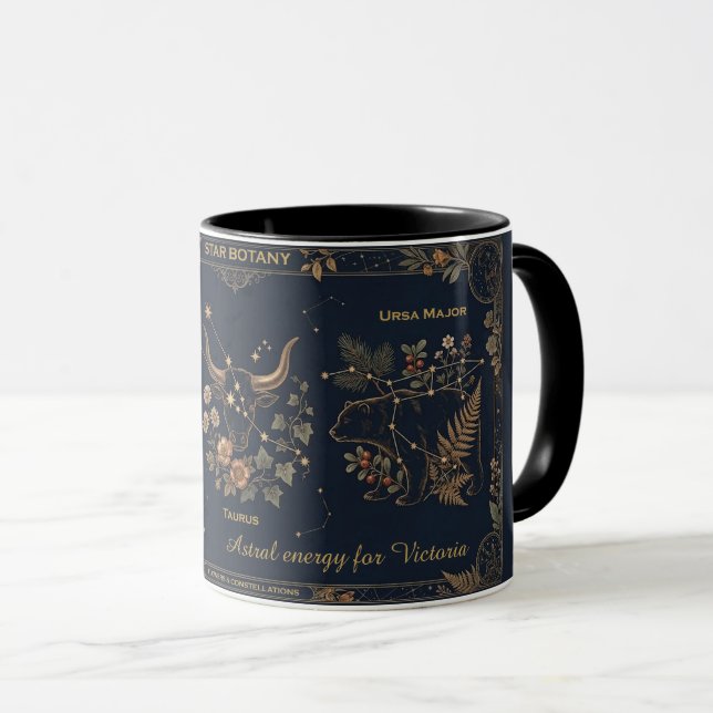 Star Botany Vintage Celestial Gold & Navy Mug (Devant droit)