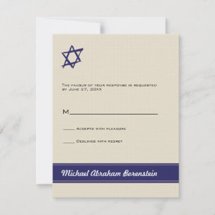 Star brossé de David Bar Mitzvah Réponse Invitatio
