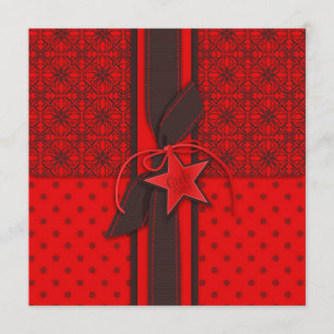 Star est né Red Baby shower Invitation Carré