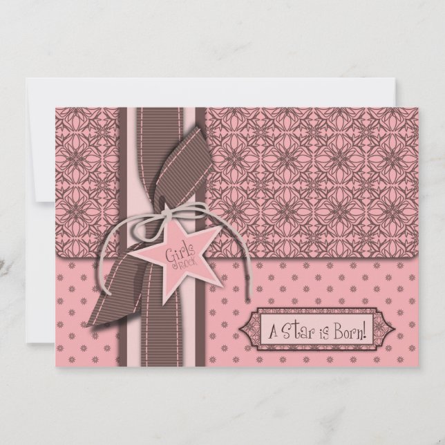 Star est née fille Baby shower Invitation (Devant)