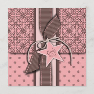 Star is Born Girl Baby shower Invitation Carré