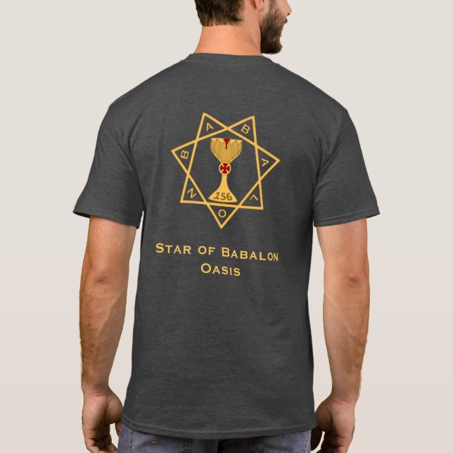 Star of Babalon Gold Logo Twice T-Shirt (Dos)