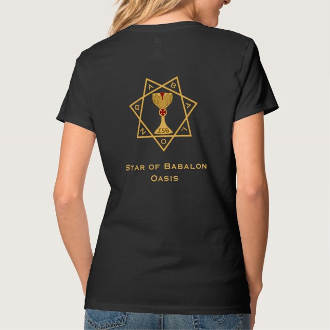 Star of Babalon Gold Logo Twice V-neck T-shirt (Dos)